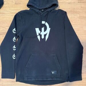 Adidas Mens Patrick Mahomes PM Logo Hoodie Black Pullover Sweatshirt Medium